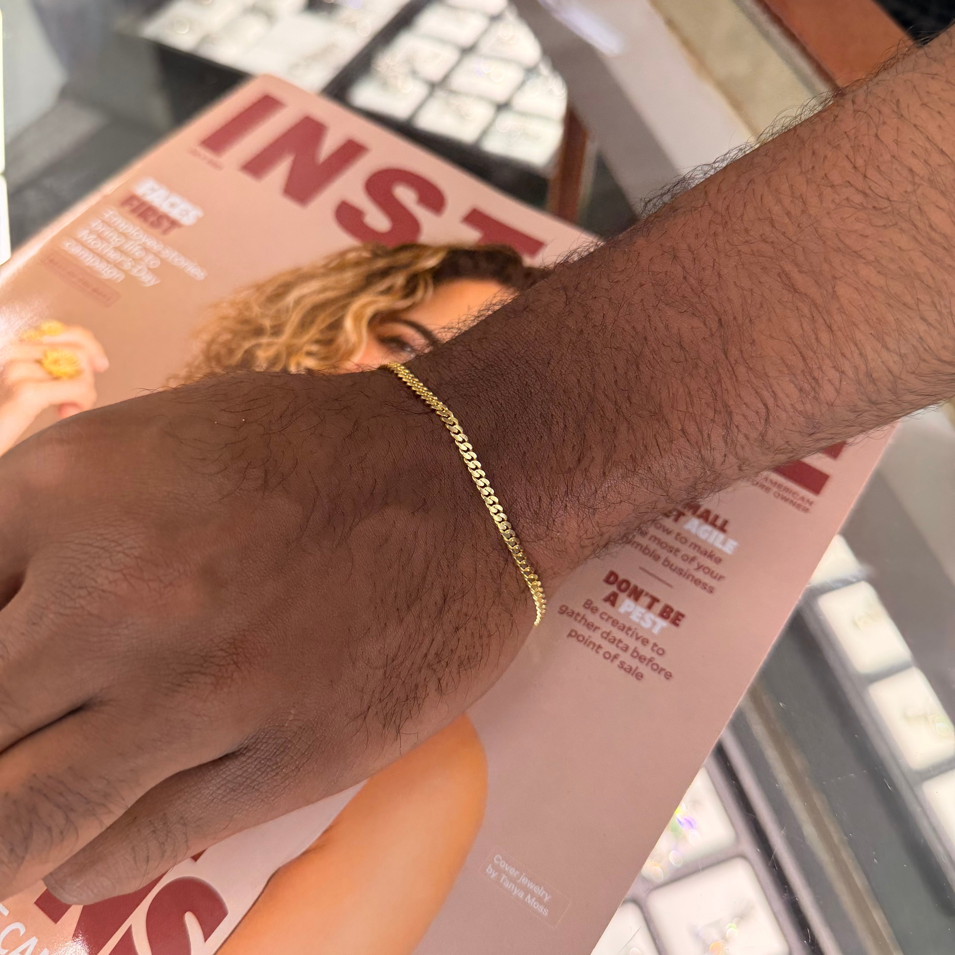New 10K Yellow Golf Solid Cuban Link Bracelet