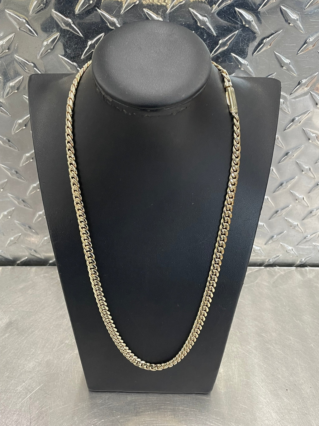 10K Yellow Gold Solid Cuban Link Necklace