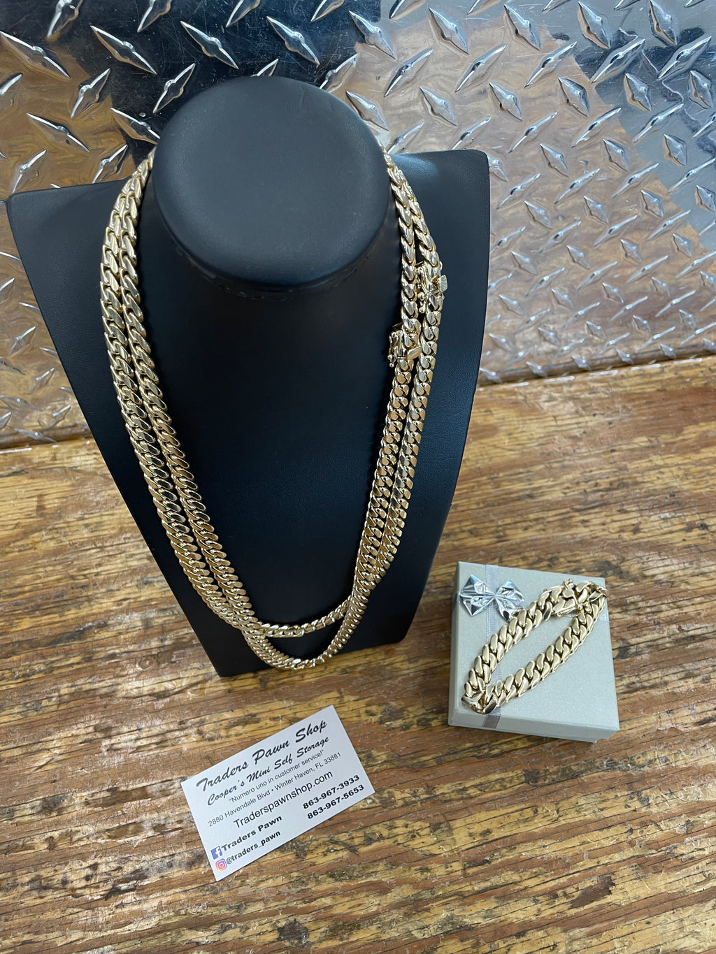 10K Yellow Gold Solid Cuban Link Necklace