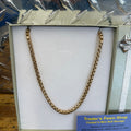 14K Yellow Gold Semi Solid Box Link Necklace