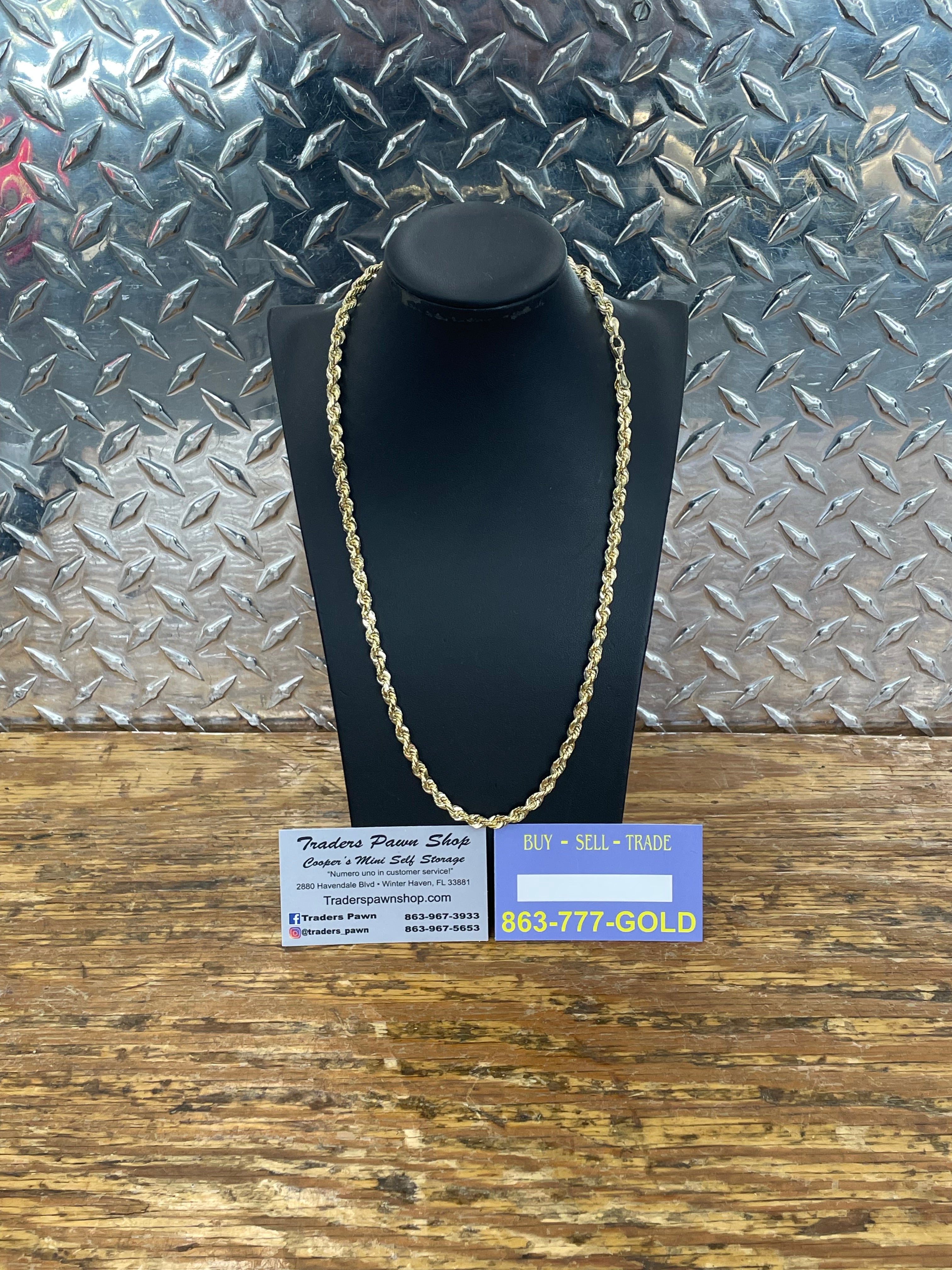 14K Solid Rope Necklace