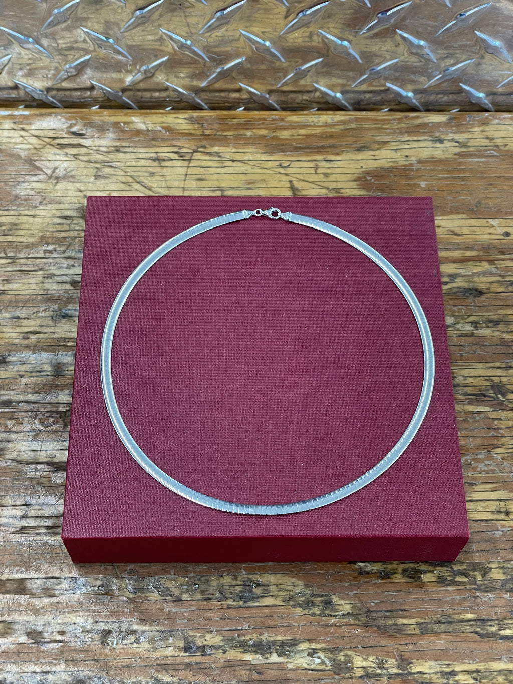10K Two Tone Omega Necklace
