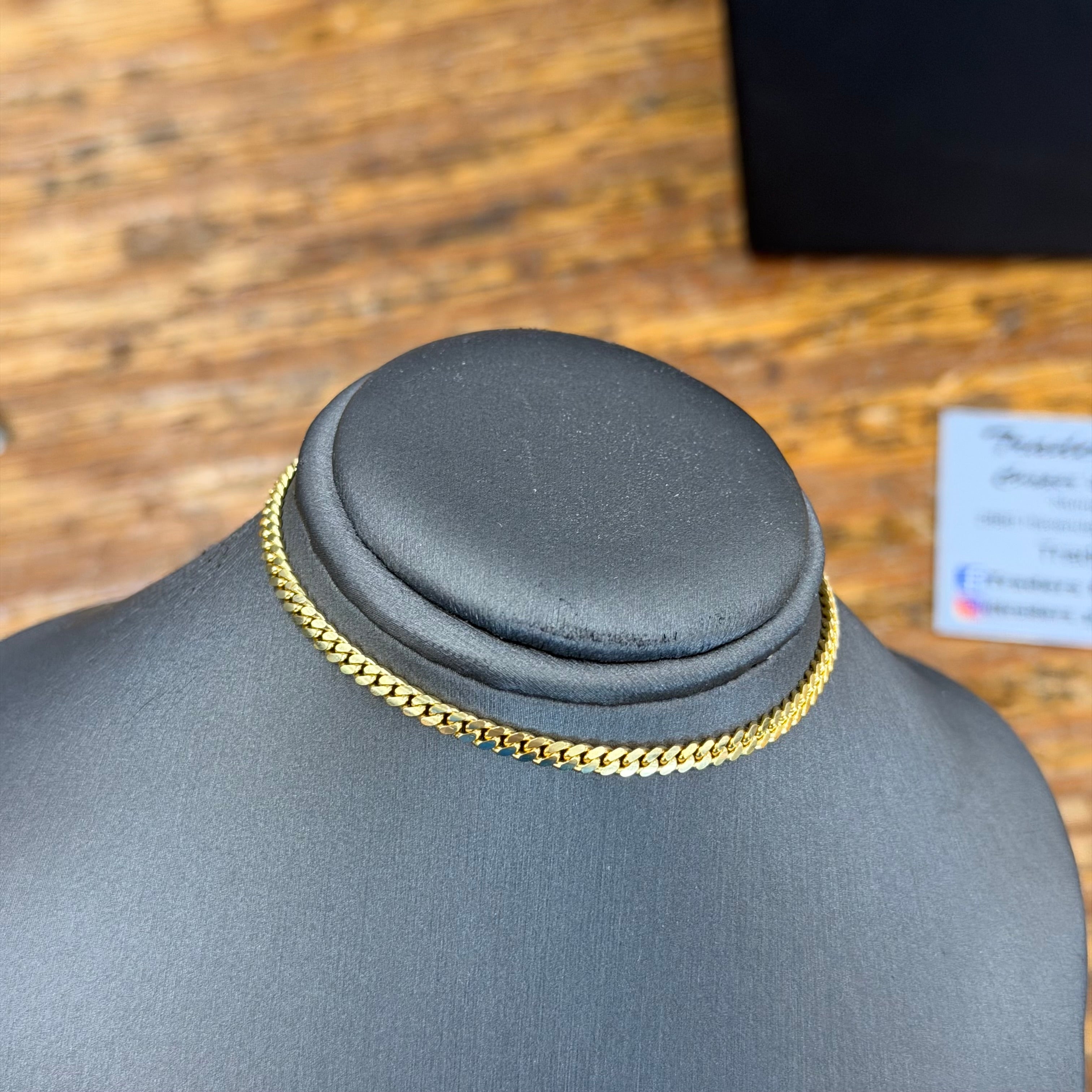 New 10K Yellow Golf Solid Cuban Link Bracelet