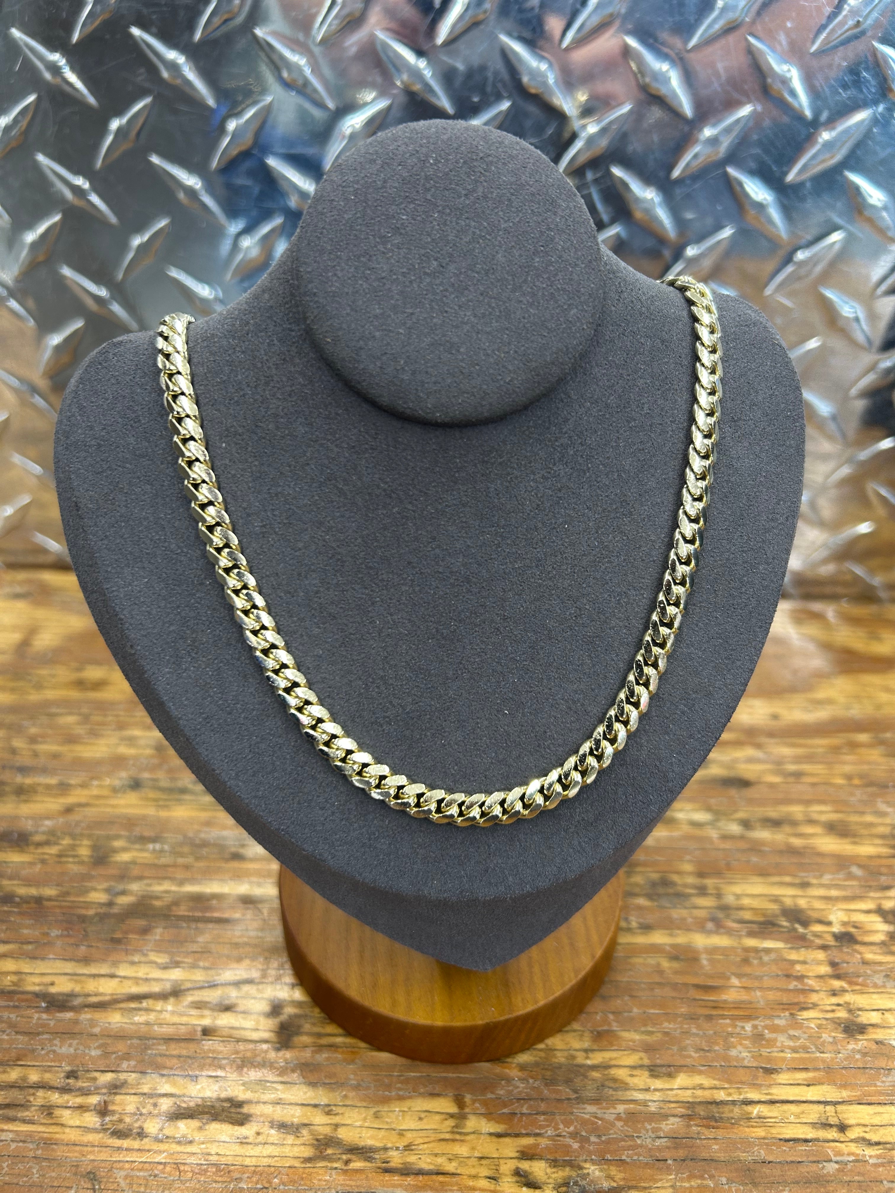 10K Yellow Gold Solid Cuban Necklace