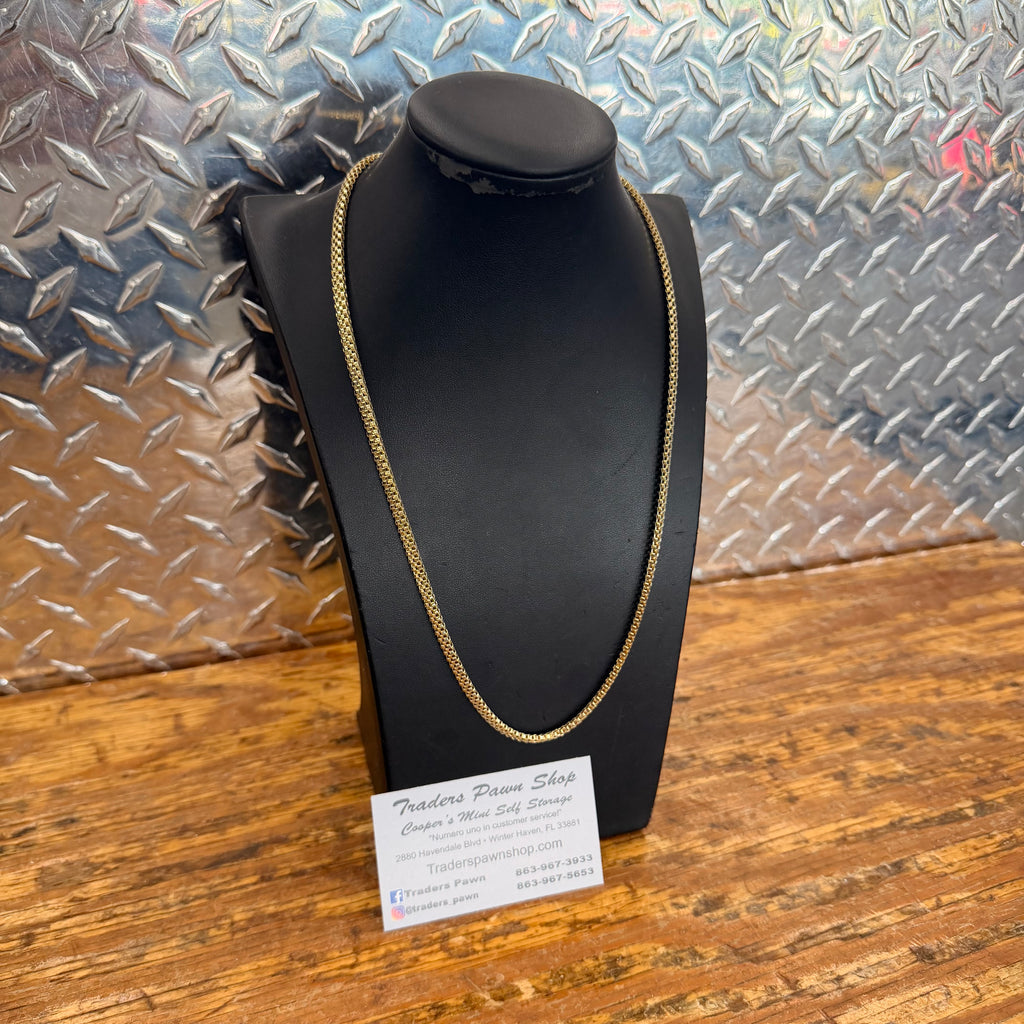 14K Yellow Gold Semi Solid Custom Link Necklace