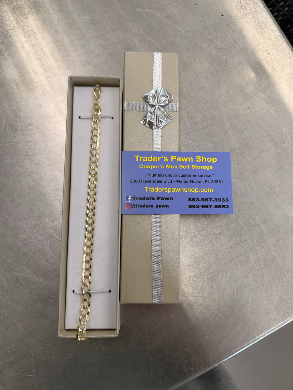 14K Yellow Gold Curb Link Bracelet