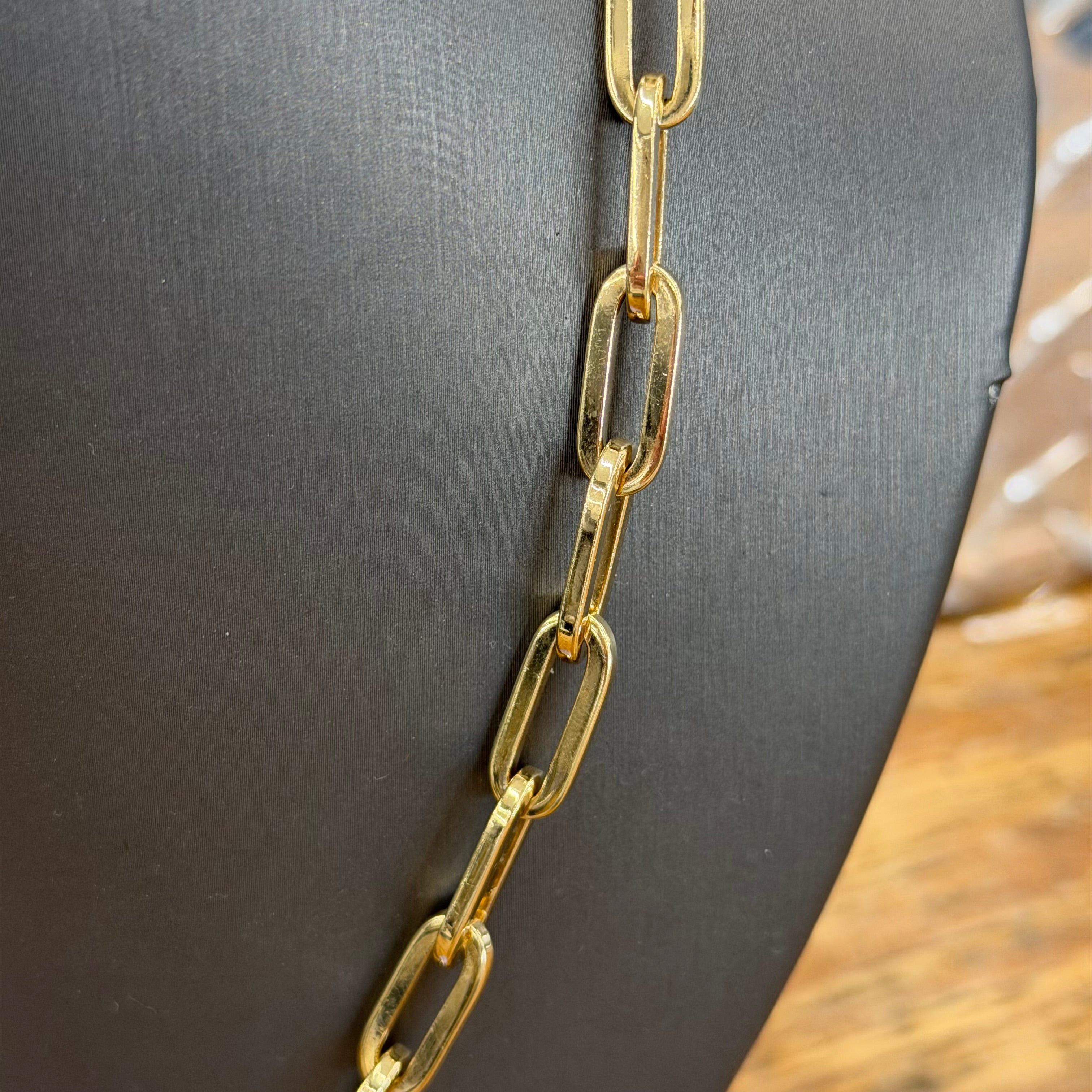 NEW Women’s 14K Yellow Gold Solid Paperclip Necklace