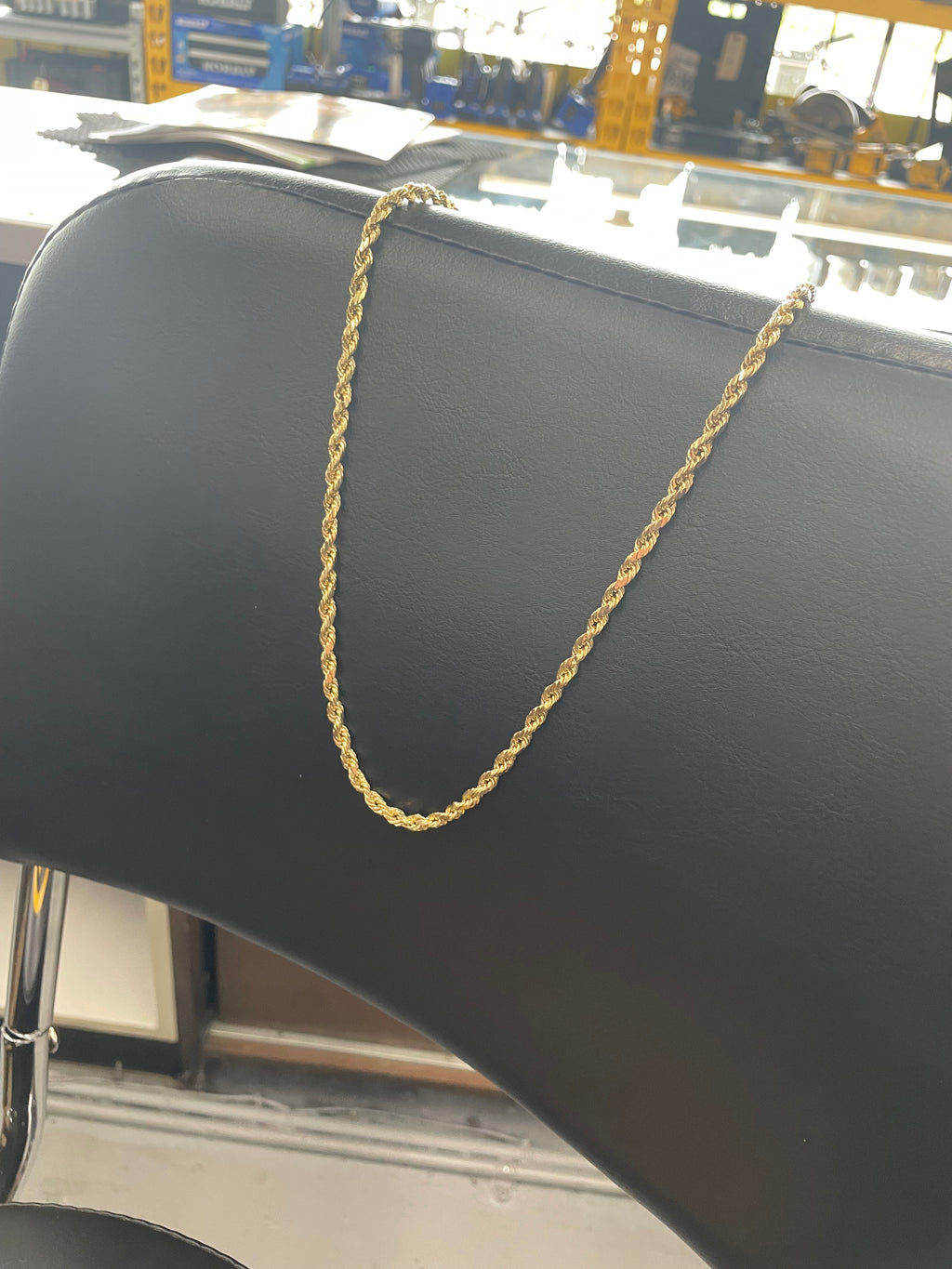 New 10K Yellow Gold Semi Solid Rope Necklace