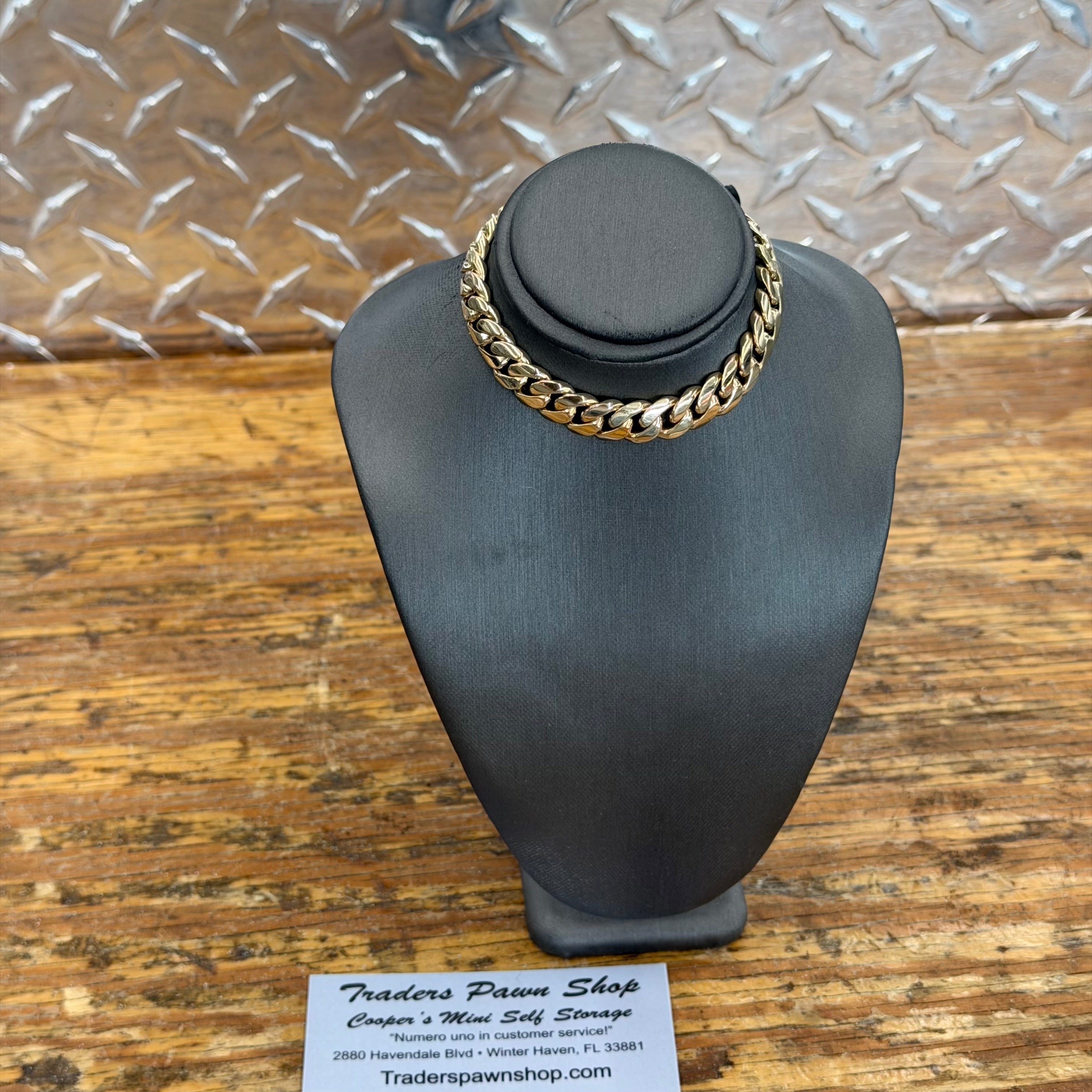 10K Yellow Gold Solid Cuban Link Bracelet