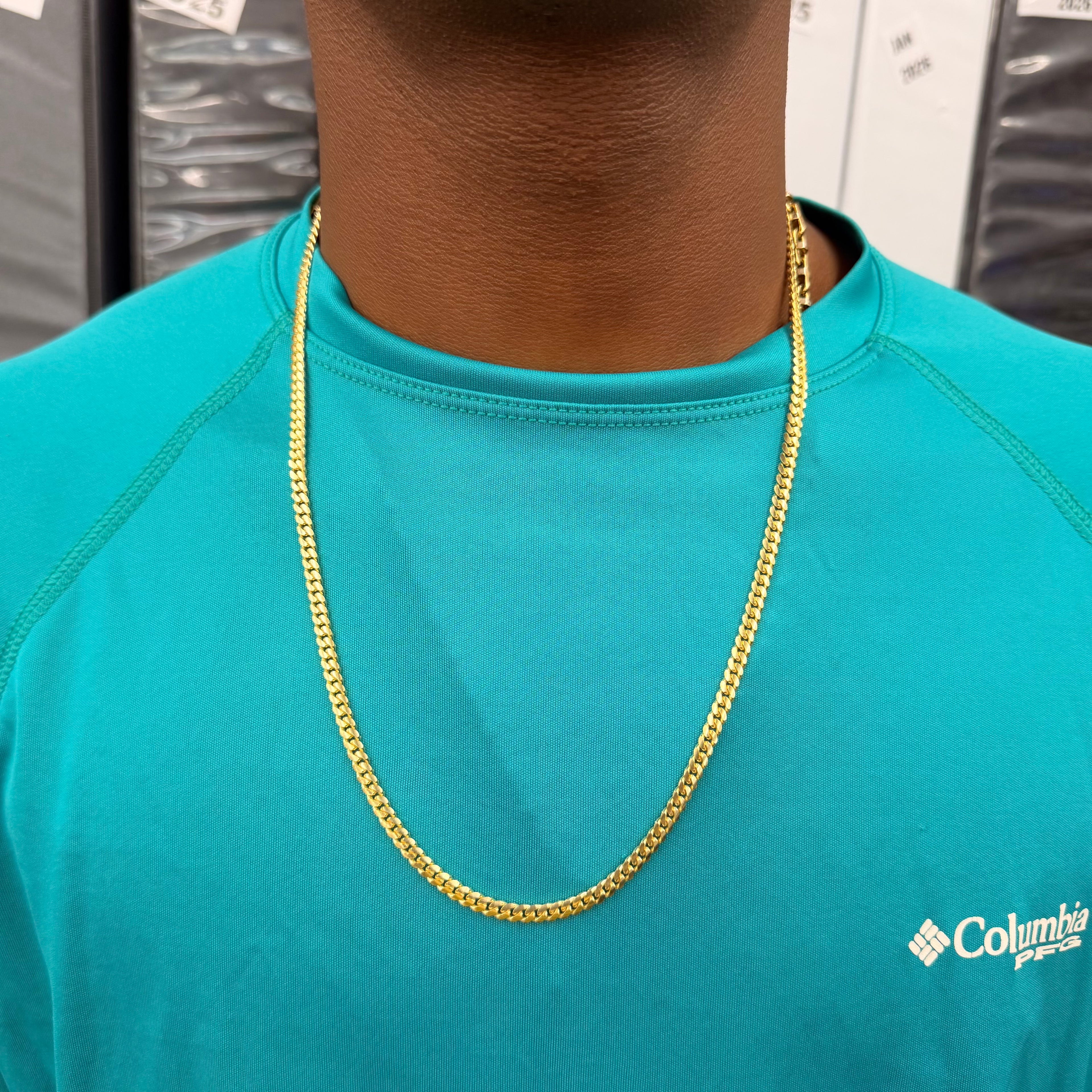 NEW 10K Yellow Gold Solid Cuban Link Necklace
