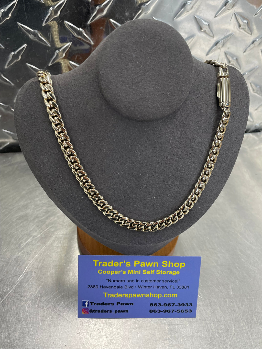 10K Yellow Gold Solid Cuban Link Necklace