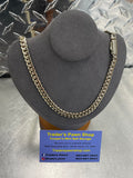 10K Yellow Gold Solid Cuban Link Necklace