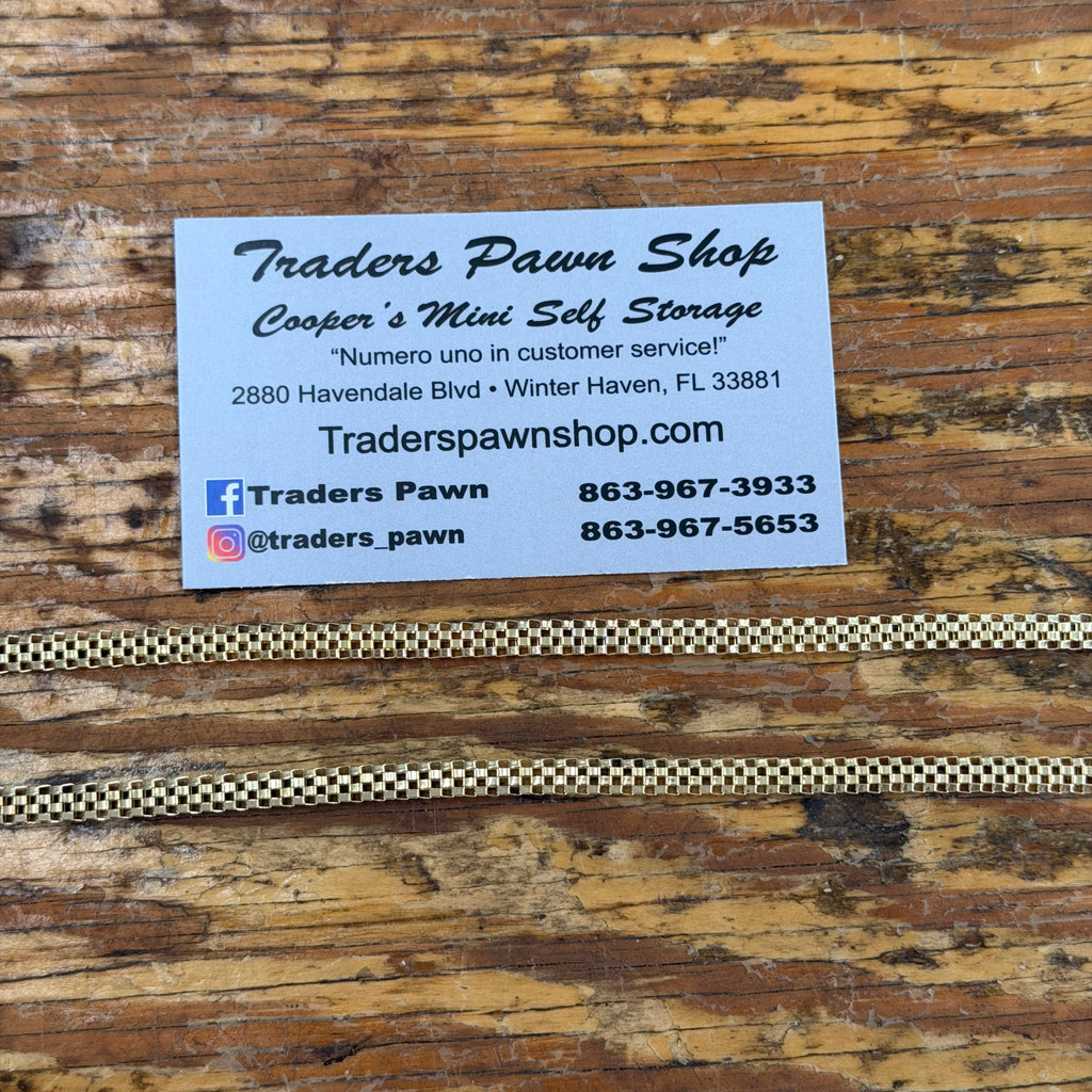 14K Yellow Gold Semi Solid Custom Link Necklace