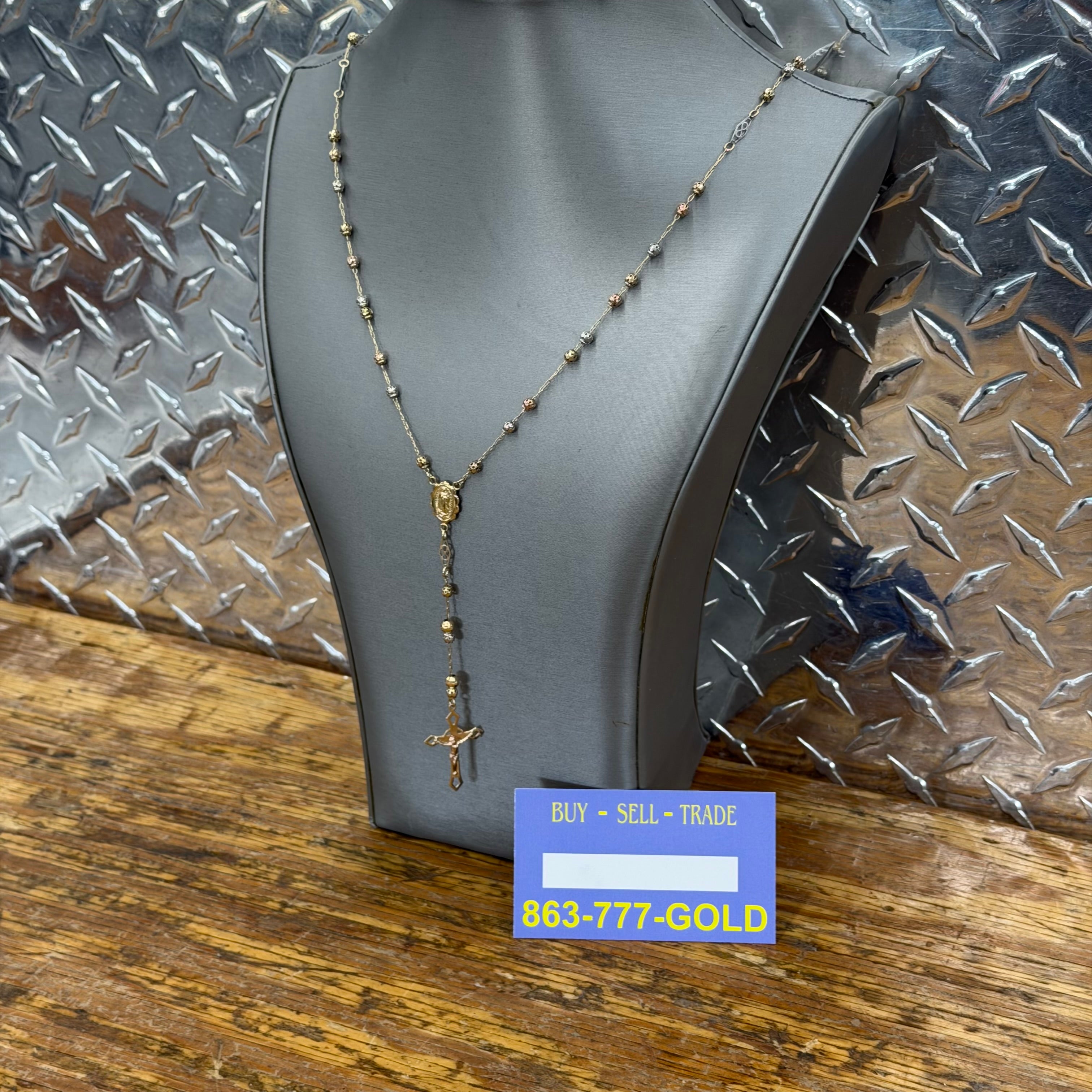 14K Tri-Color Rosary