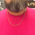 14K Yellow Gold Solid Figaro Necklace