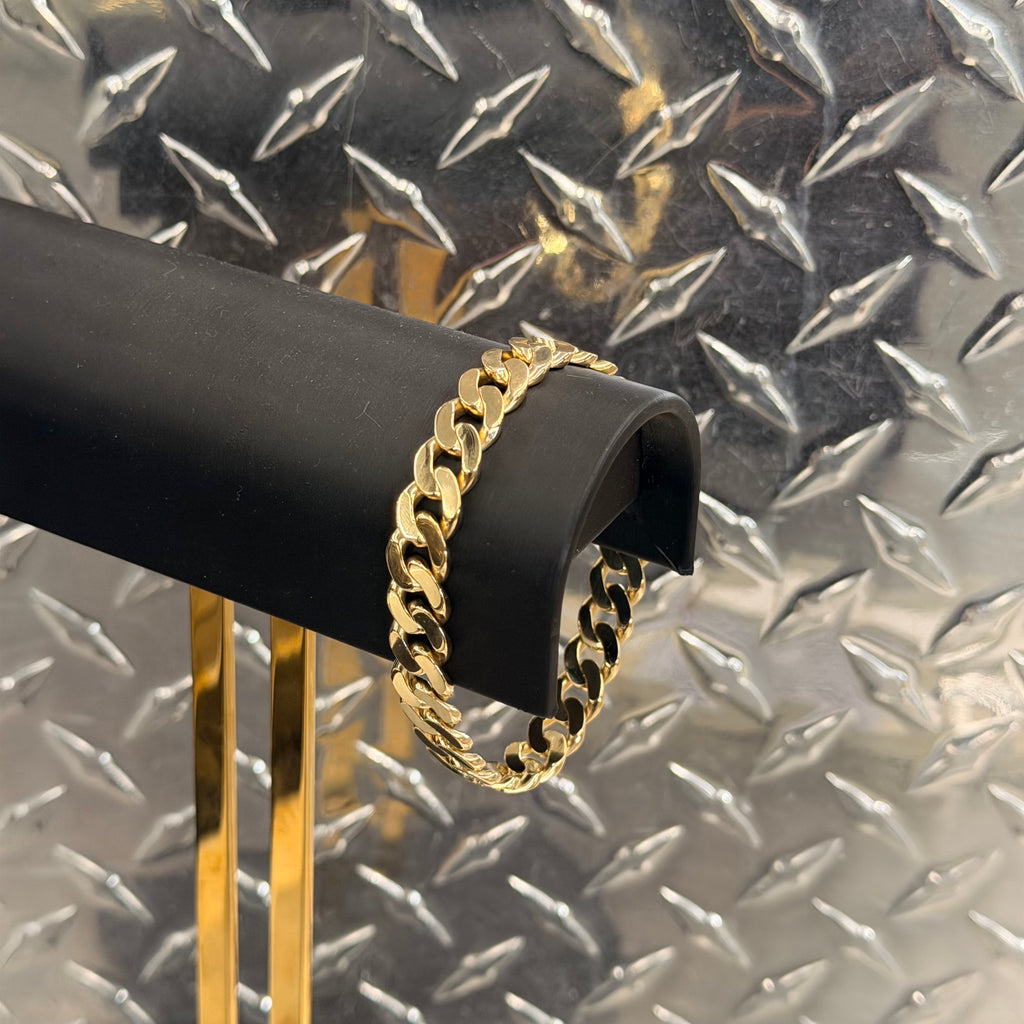 18K Yellow Gold Solid Curb Link Bracelet