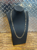 10K Yellow Gold Solid Figaro Necklace