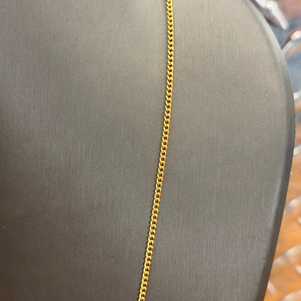 18K Yellow Gold Solid Miami Cuban Link Necklace