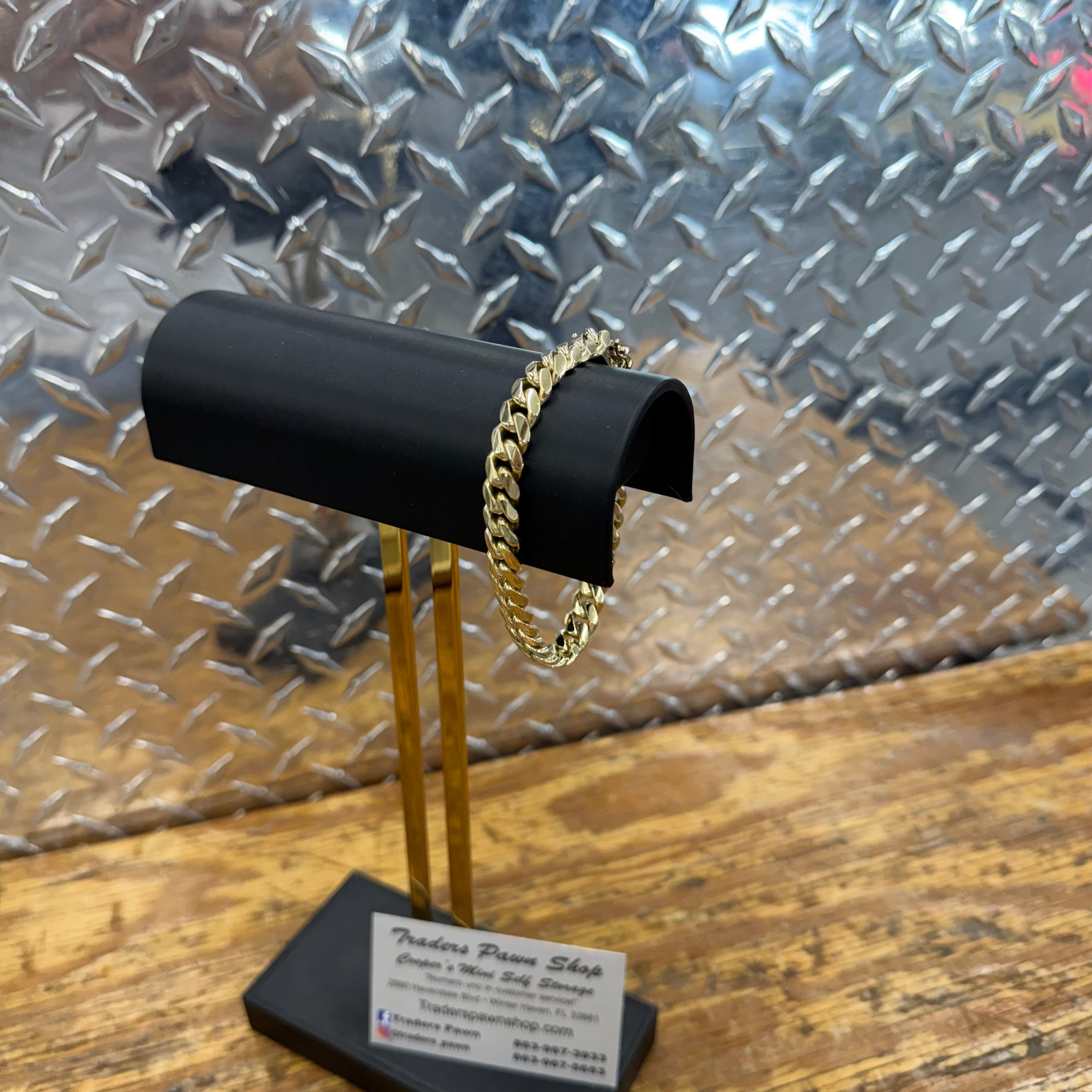 10K Yellow Gold Solid Cuban Link Bracelet