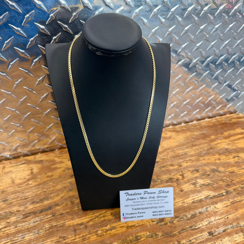 New 10k Yellow Gold Solid Cuban Link Necklace