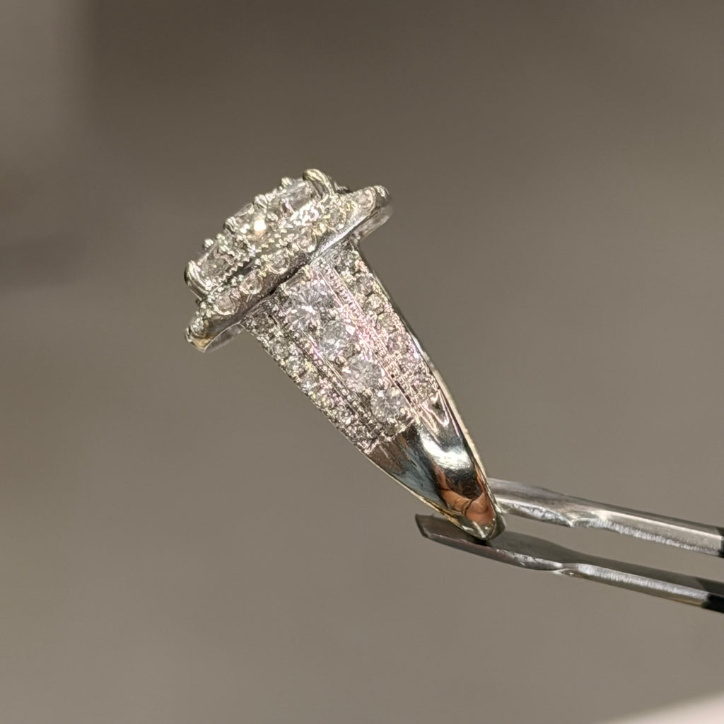 Women’s 10K White Gold Natural Diamond Engagement Ring