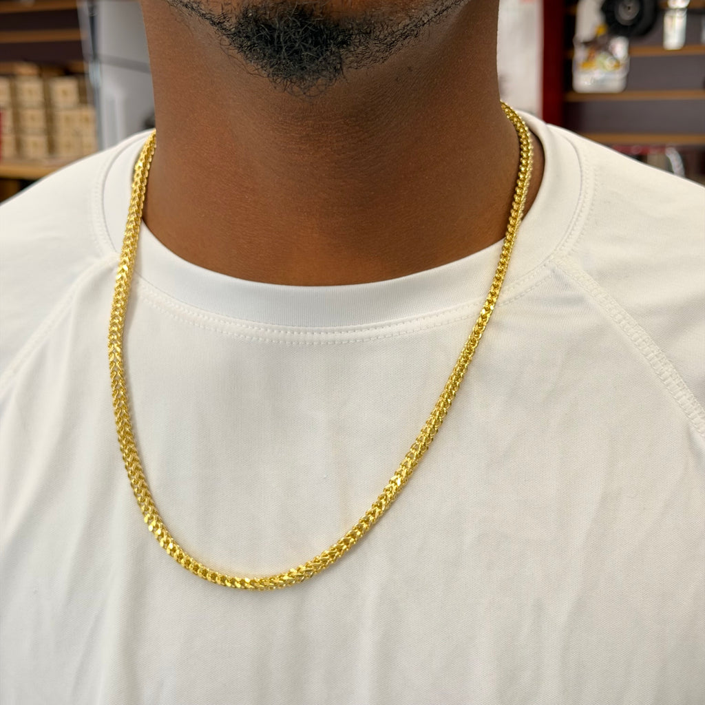 14K Yellow Gold Semi Solid Franco Necklace