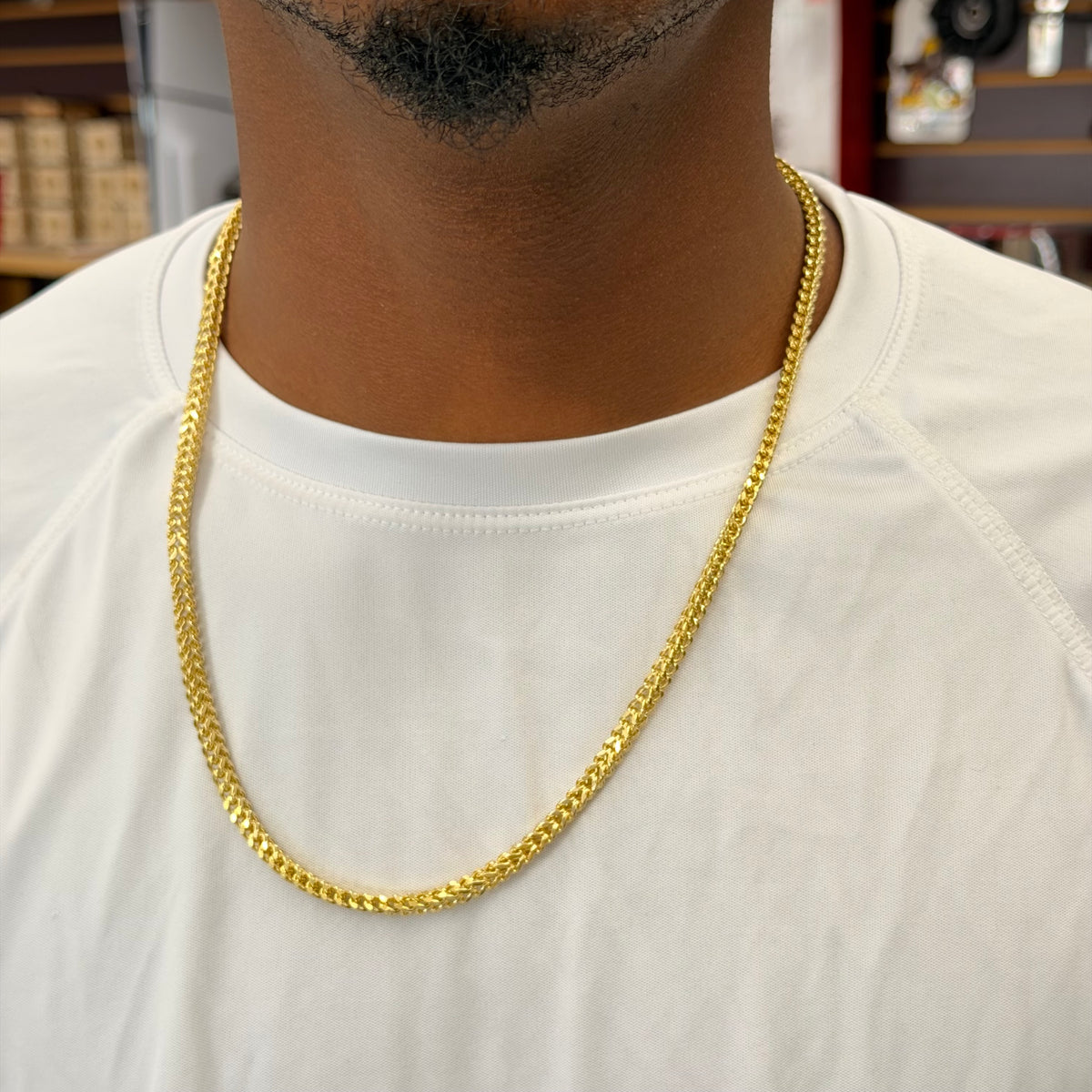 14K Yellow Gold Semi Solid Franco Necklace