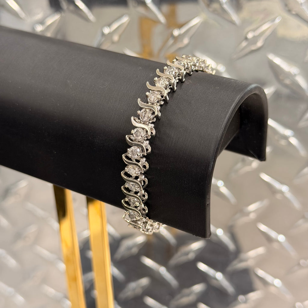 Women’s 14K White Gold Natural Diamond Tennis Bracelet 8 CT TW