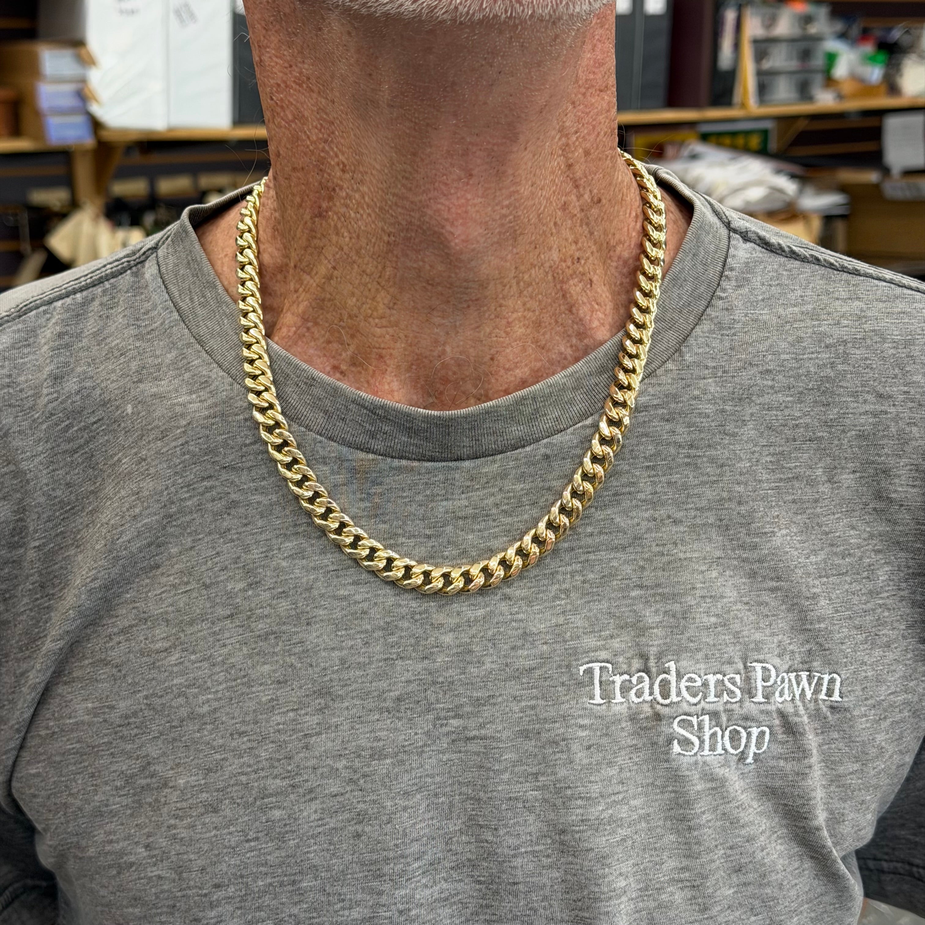 10K Yellow Gold Semi Solid Cuban Necklace