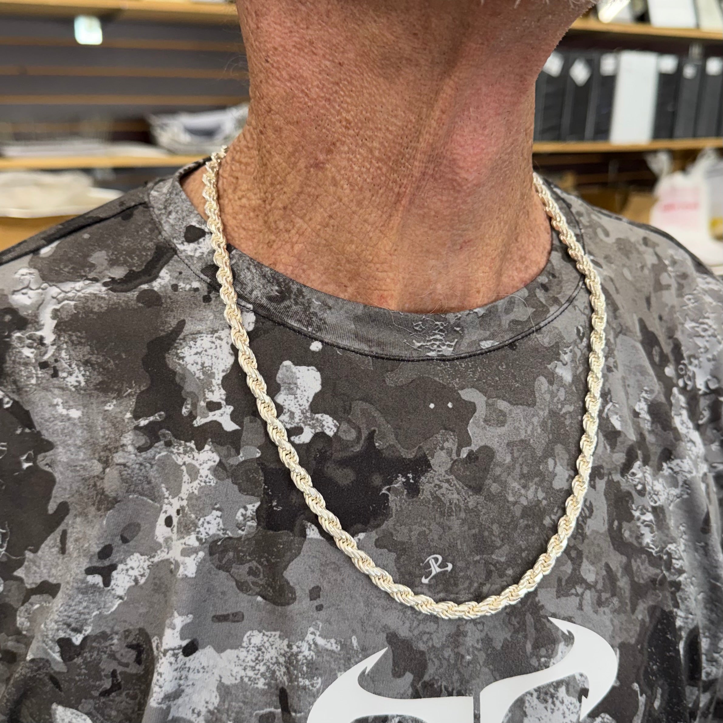 925 Sterling Silver Solid Rope Chain