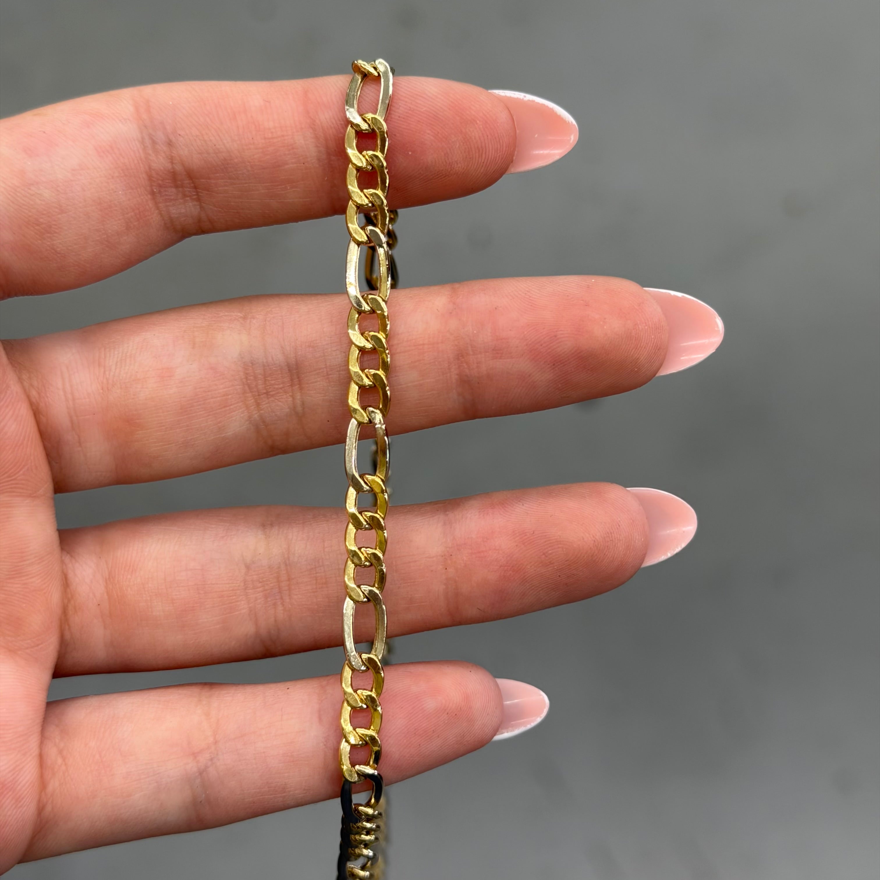 18K Two Tone Figaro Necklace