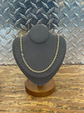 10K Yellow Gold Semi Solid Rope Necklace