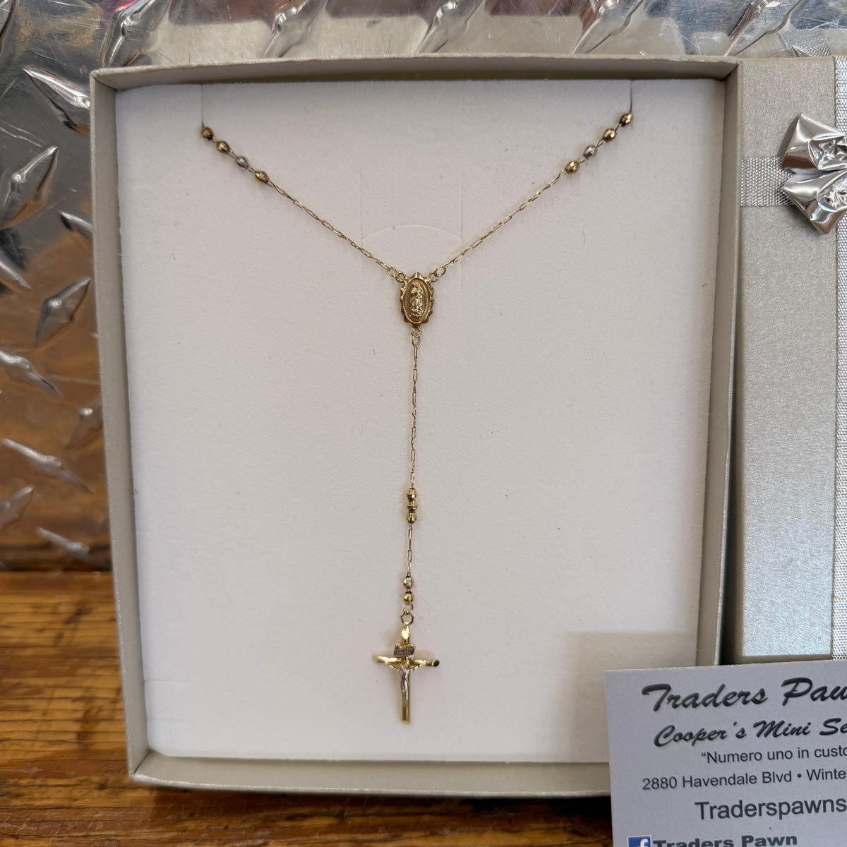 14K Gold Two-Tone Rosary