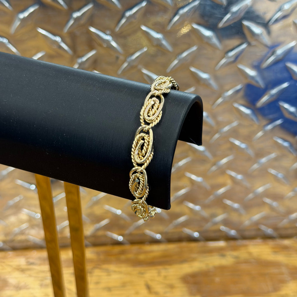 Women’s 14K Yellow Gold Custom Link Bracelet