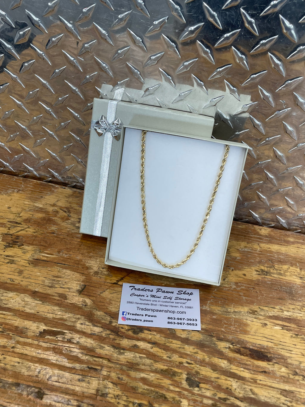 New 10K Yellow Gold Semi Solid Rope Necklace