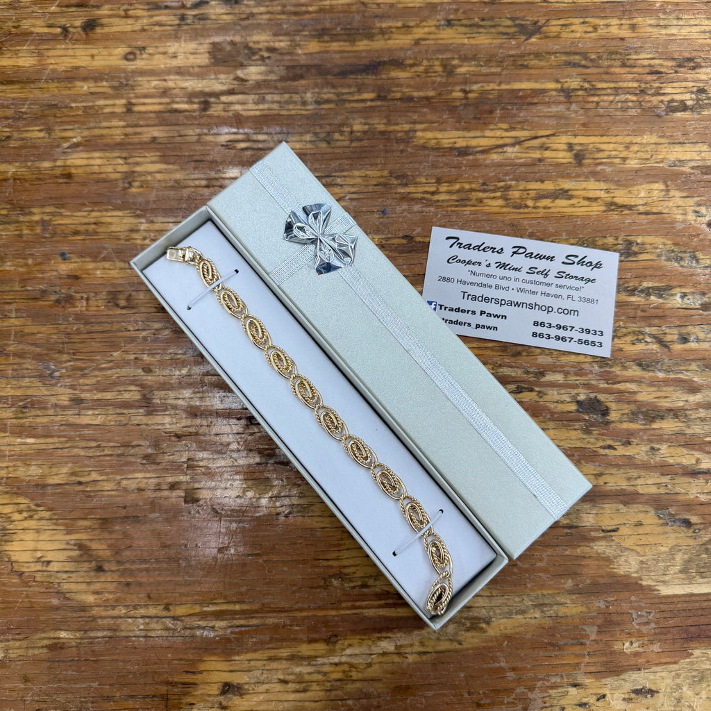 Women’s 14K Yellow Gold Custom Link Bracelet