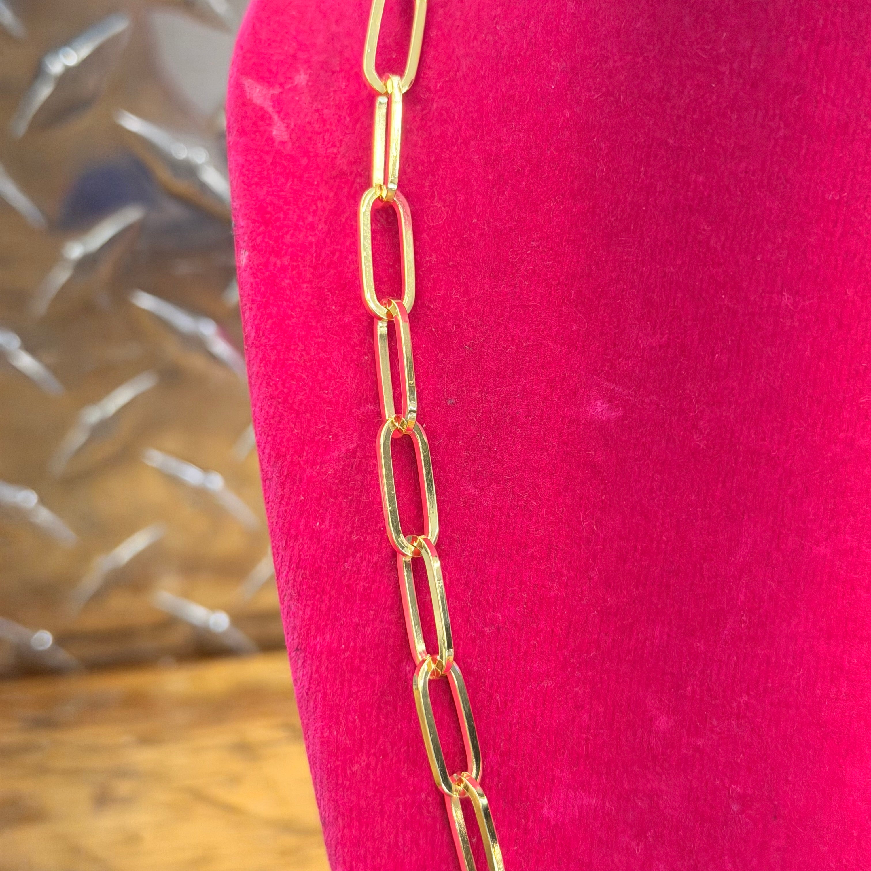 New Women’s 10K Yellow Gold Paperclip Necklace