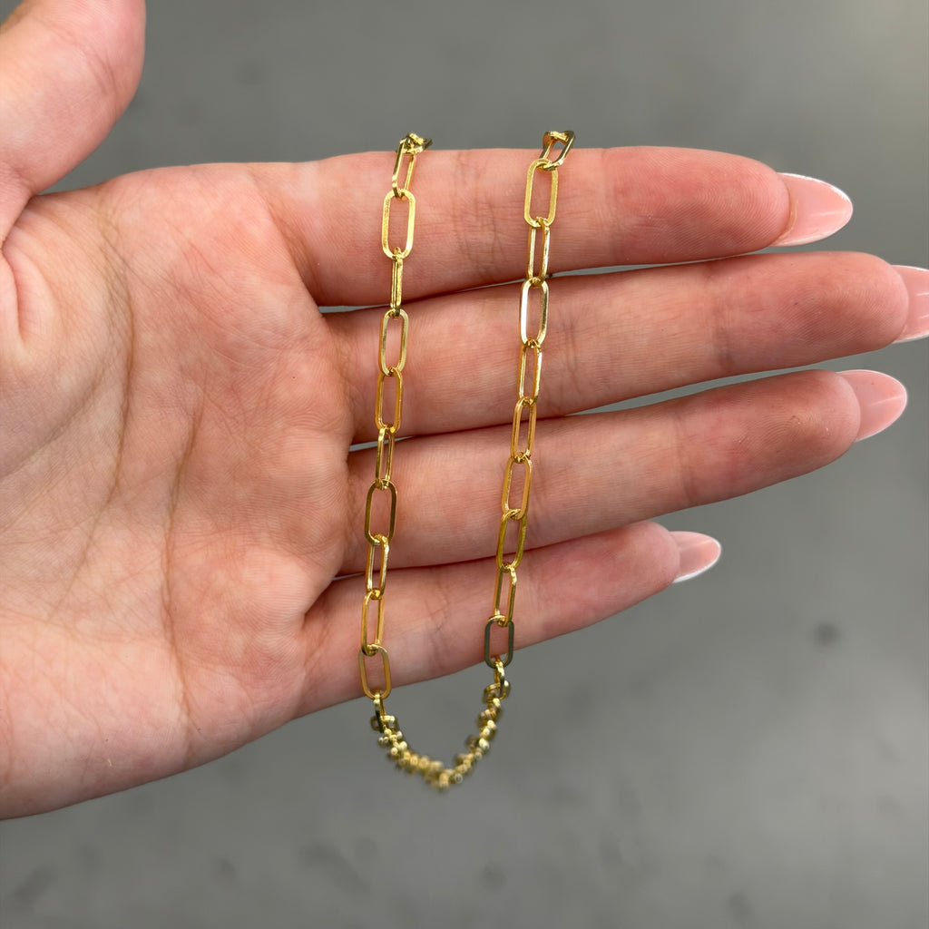 18K Yellow Gold Paperclip Necklace