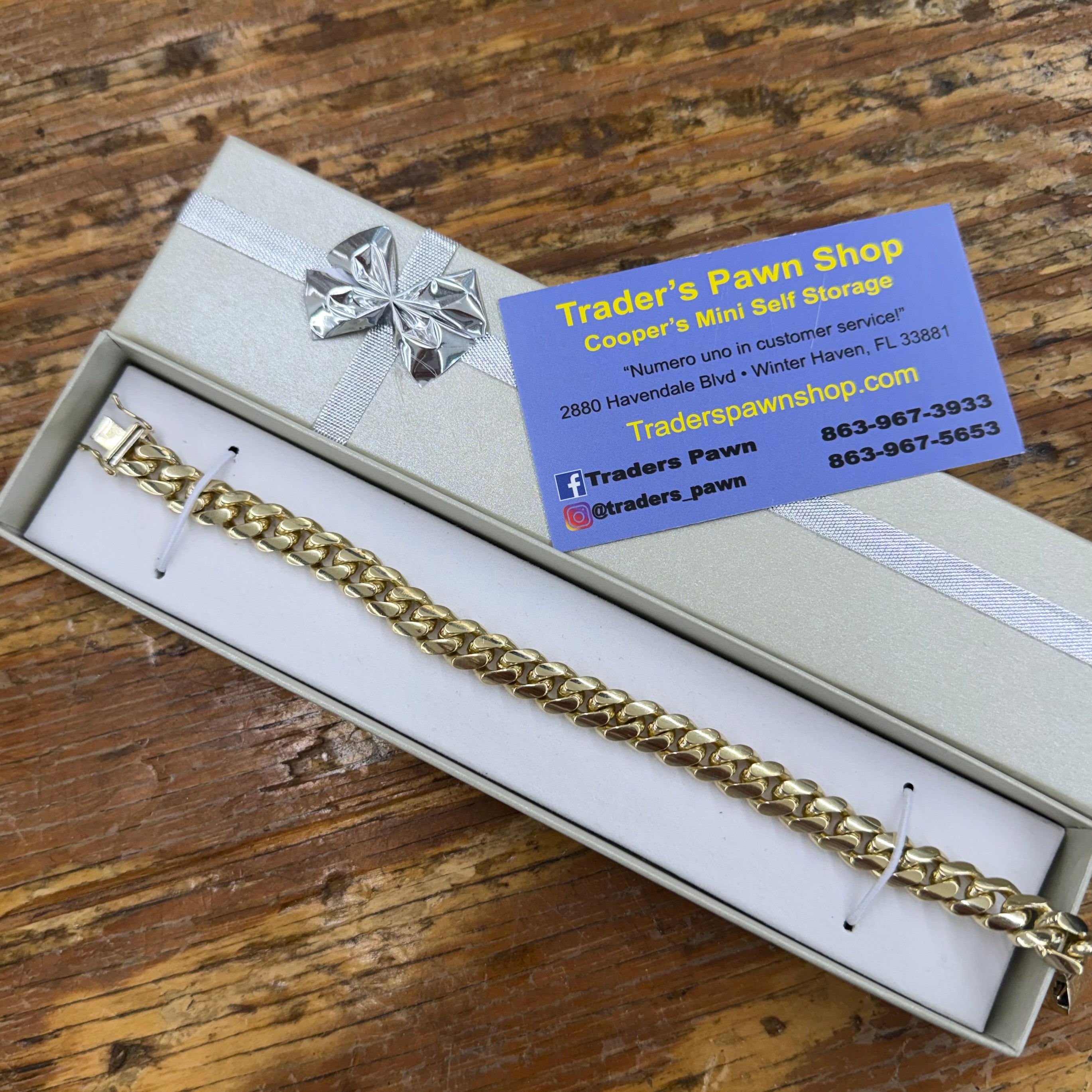 10K Yellow Gold Solid Cuban Link Bracelet