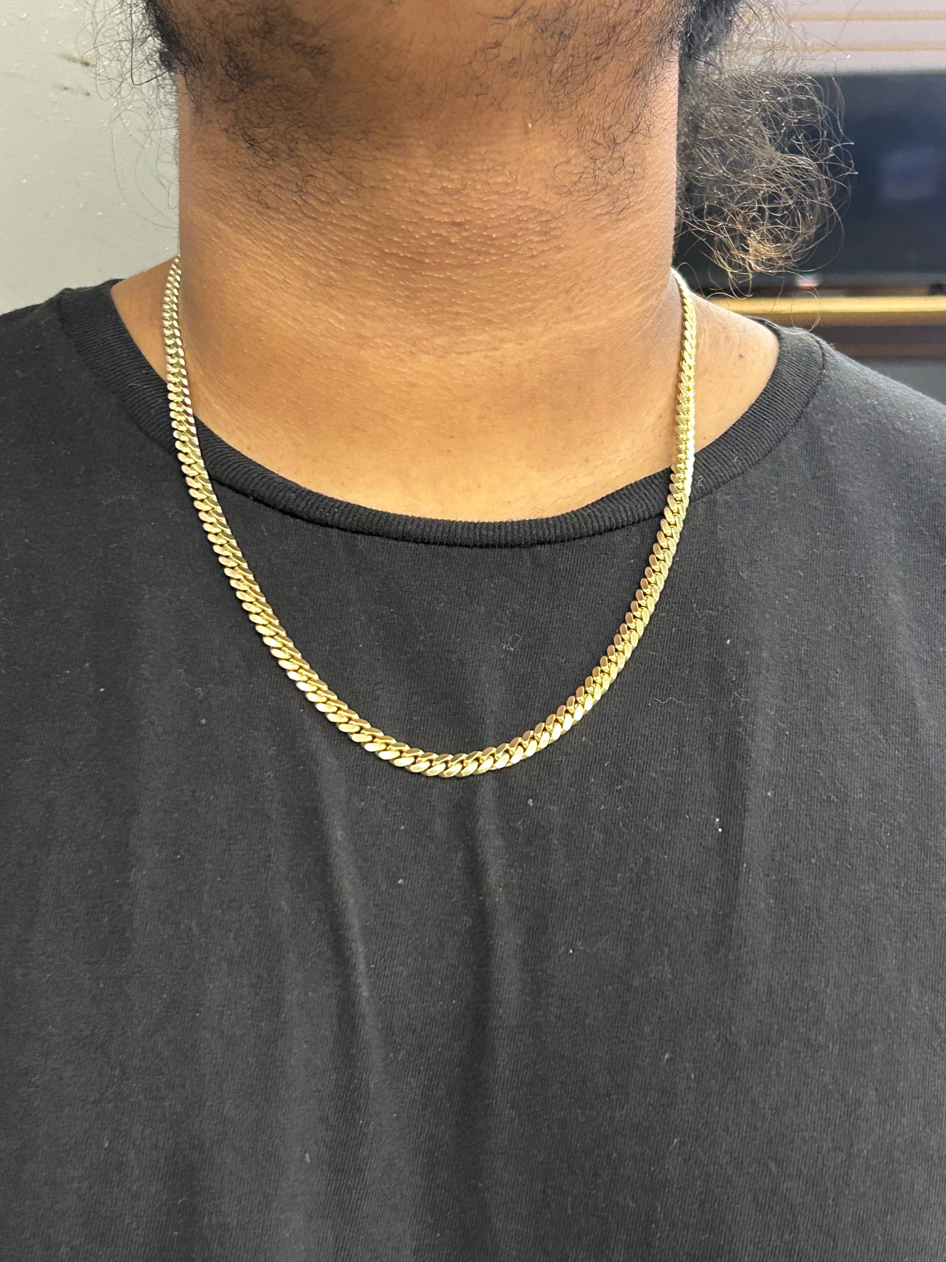 10K Yellow Gold Solid Cuban Necklace