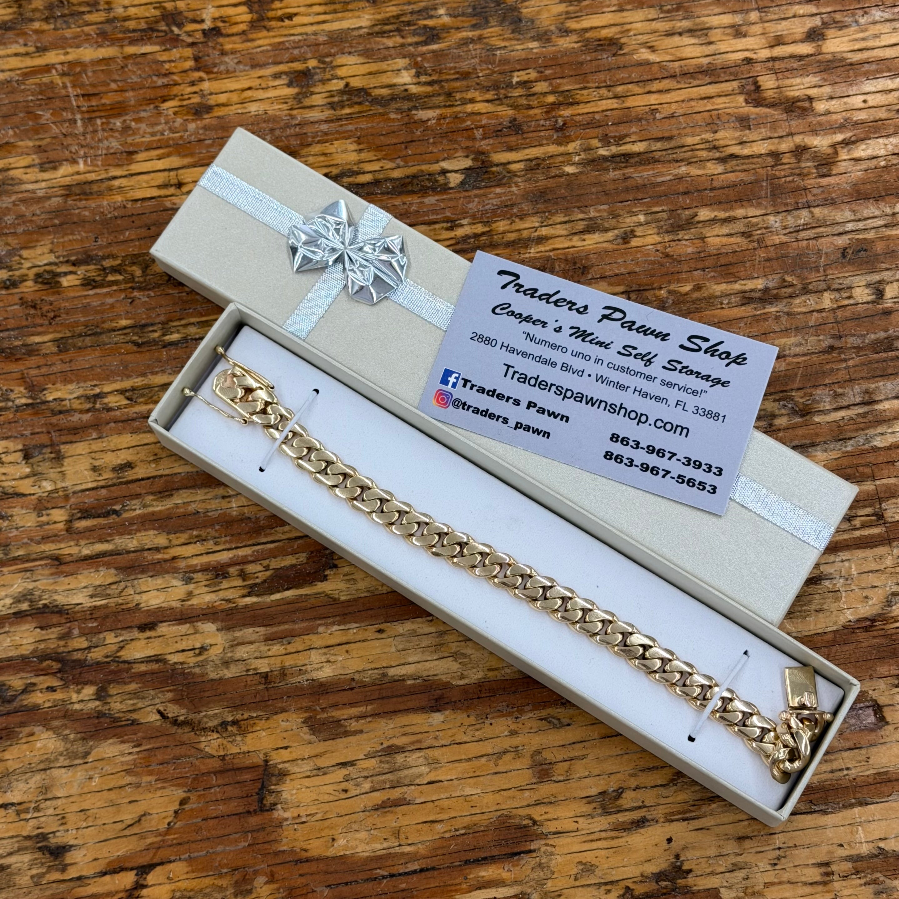 10K Yellow Gold Solid Cuban Link Bracelet