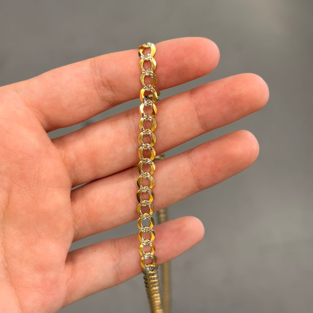 10K Yellow Gold Diamond Cut Curb Link