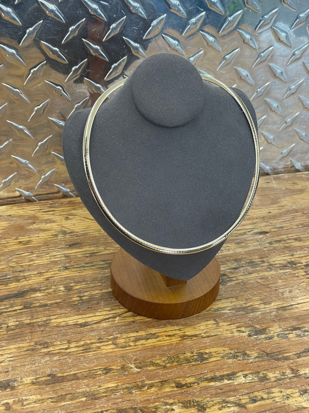 10K Two Tone Omega Necklace