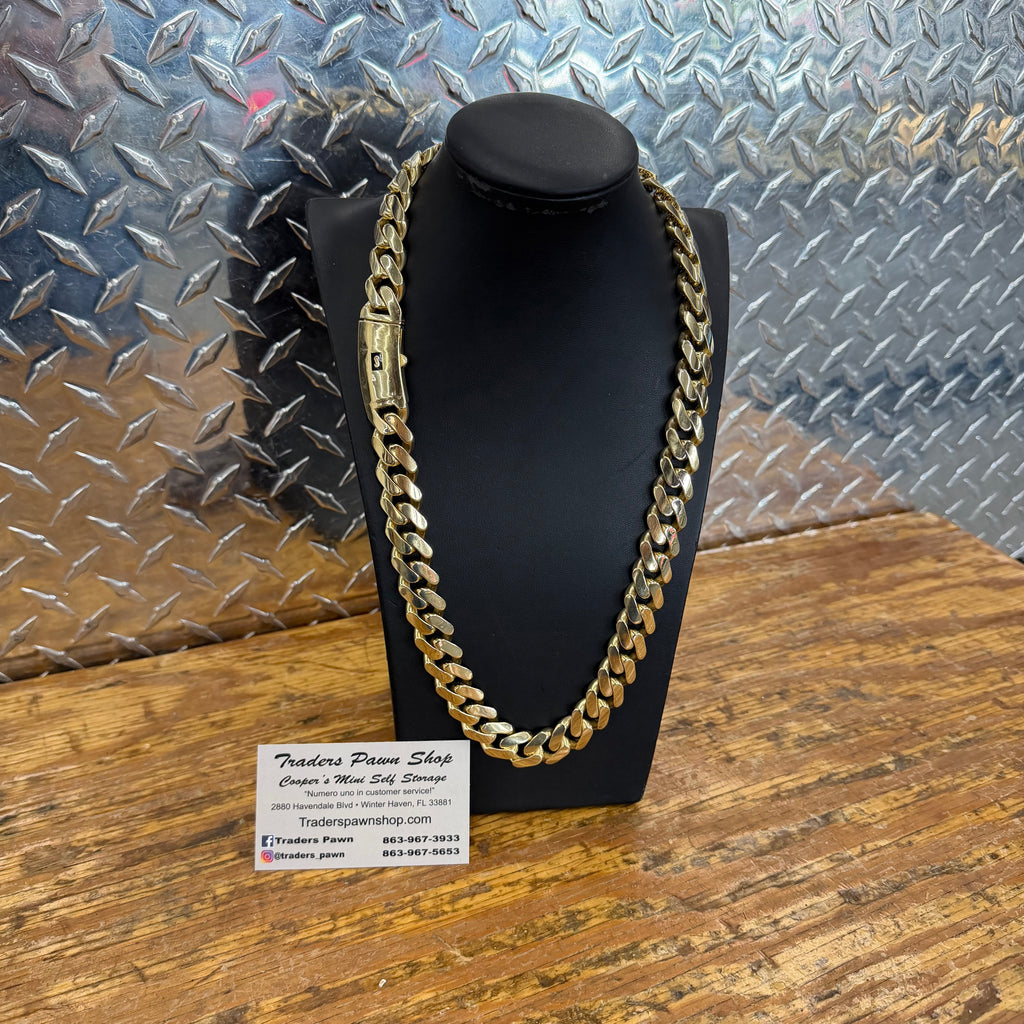 10K Yellow Gold Semi Solid Monaco Necklace