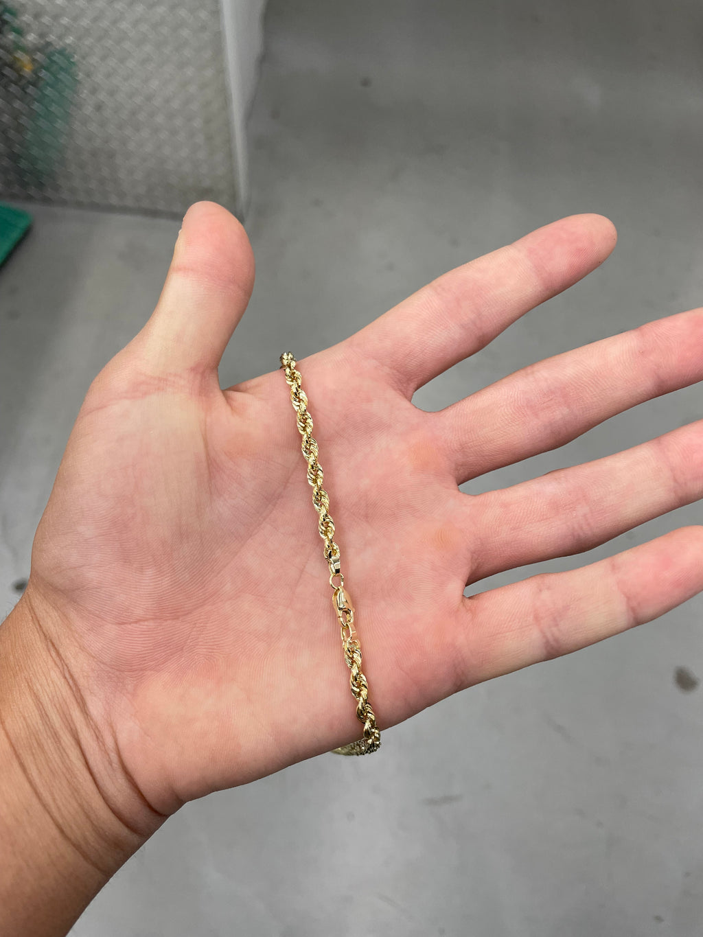 10K Yellow Gold Semi Solid Rope Necklace