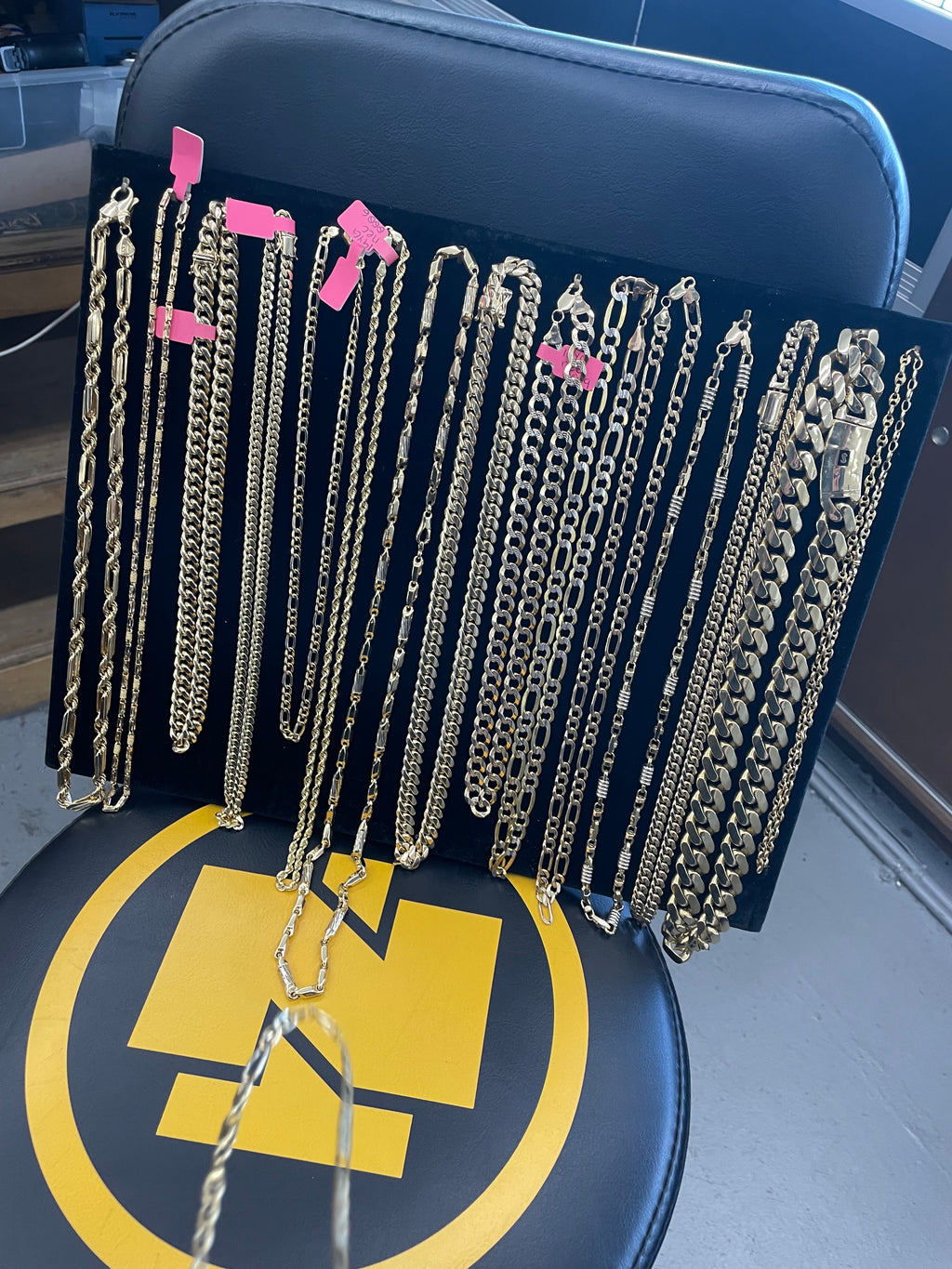 10K Yellow Gold Solid Cuban Link Necklace