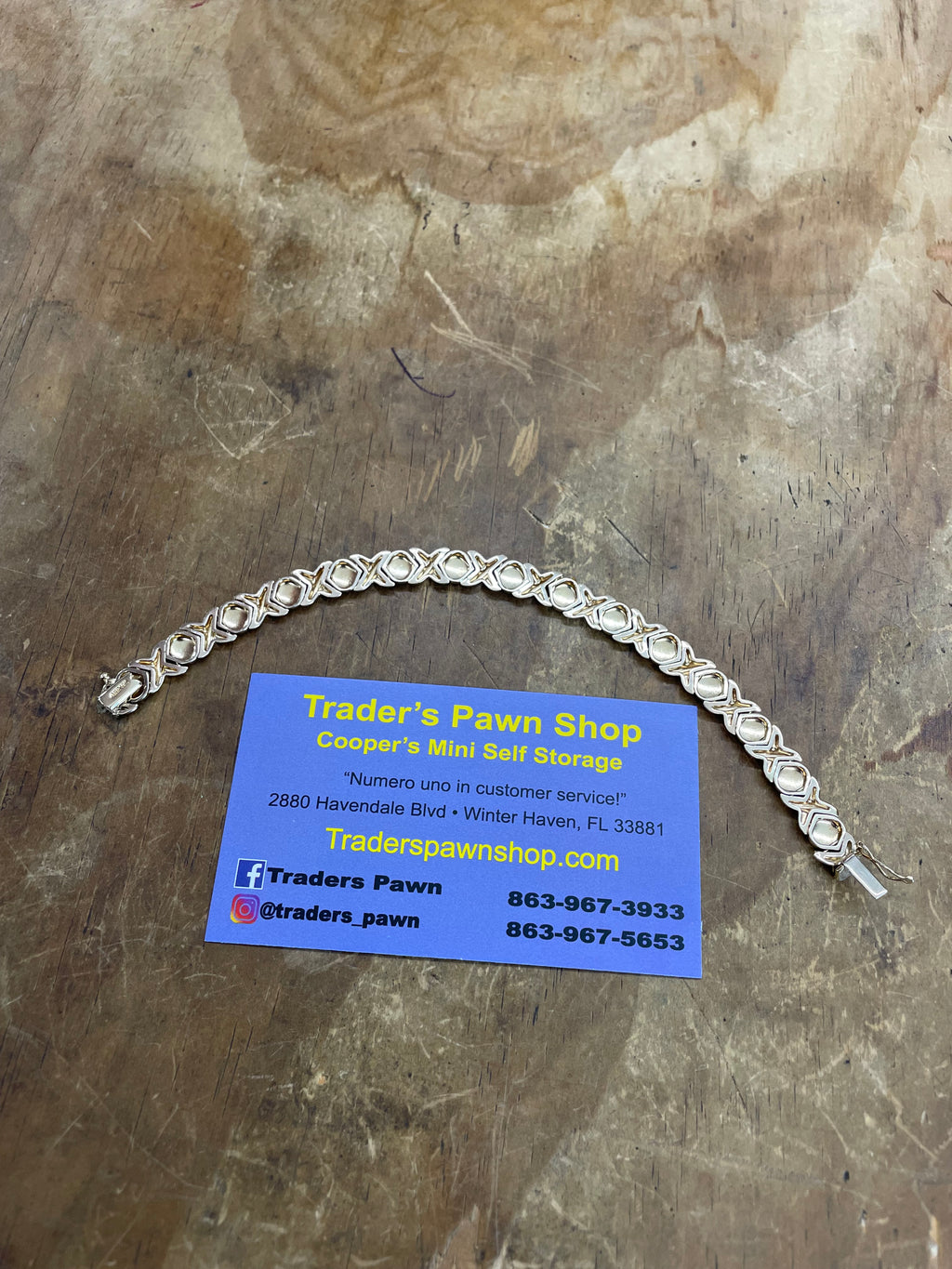 Woman’s 10K Yellow Gold X & O Semi Solid Bracelet 9.1 Grams 8 1/2 mm 7” $499.99 (863-777-GOLD)