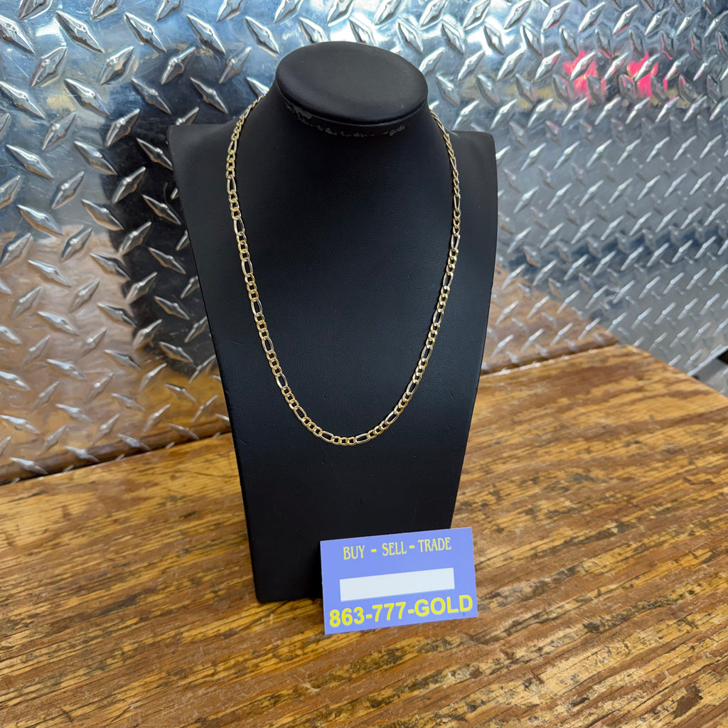 18K Two Tone Figaro Necklace