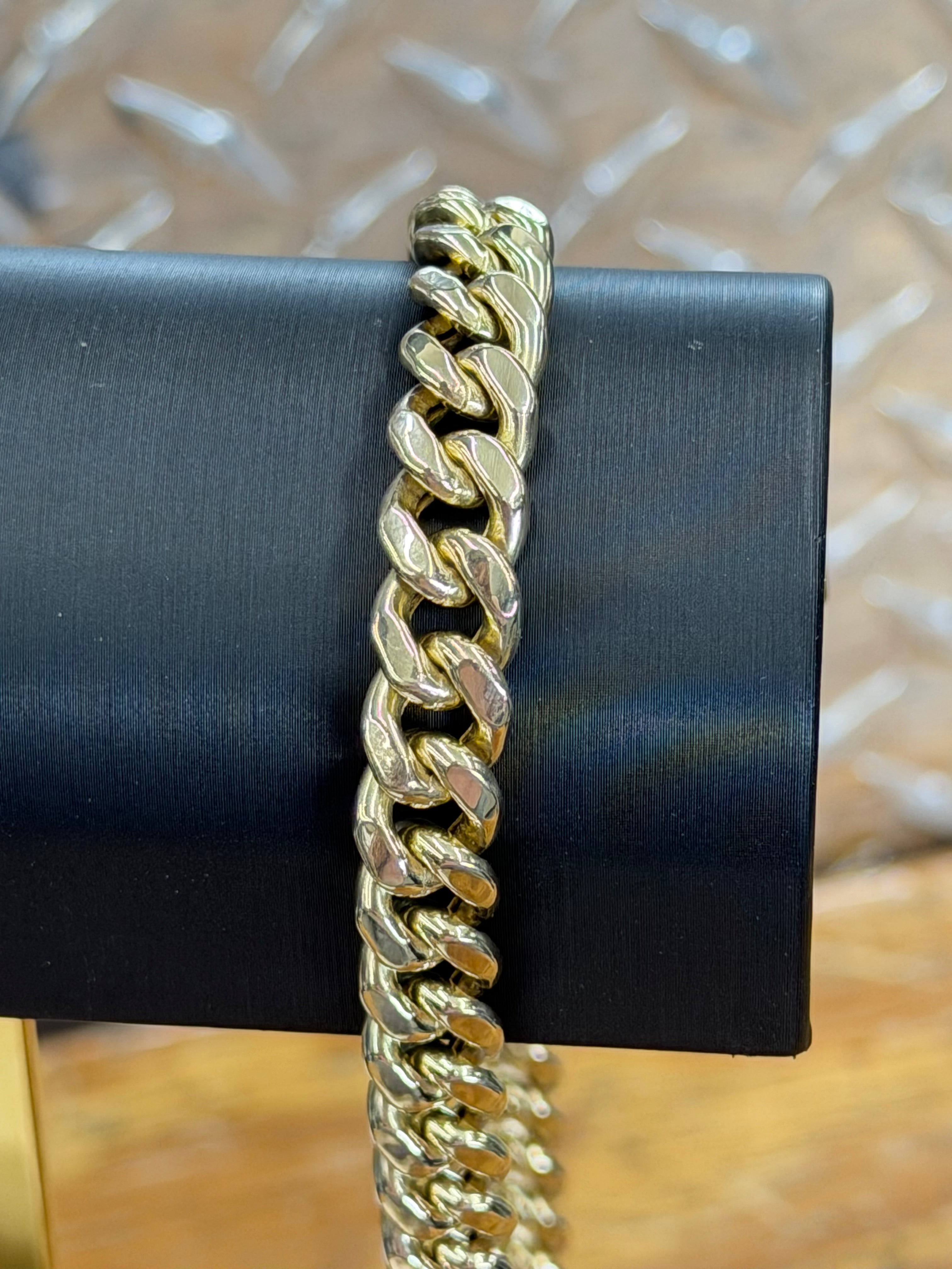 10K Yellow Gold Semi Solid Cuban Necklace
