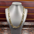 New 10K Yellow Gold Solid Figaro Necklace 133 Grams